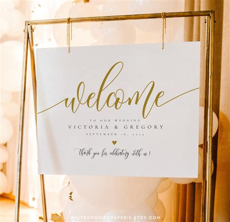 Script Welcome Sign Wedding Welcome Sign Welcome Sign - Etsy