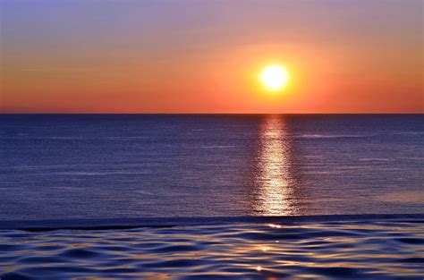 Free picture: ocean, dusk, horizon, water, beach, reflection, sea, sky, Sun