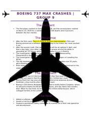 Boeing 737 Max Handout.docx - BOEING 737 MAX CRASHES | GROUP 9 The Incident The first plane ...