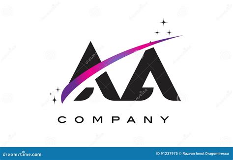 AA a Black Letter Logo Design with Purple Magenta Swoosh Stock Vector - Illustration of logo ...