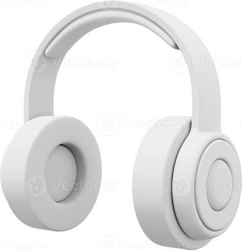 Wireless headphones side view. White PNG icon on a transparent ...