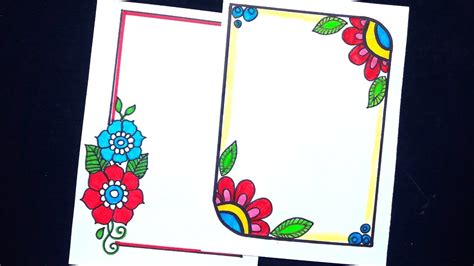 Simple Flower Border Designs For School Projects Easy - Home Alqu