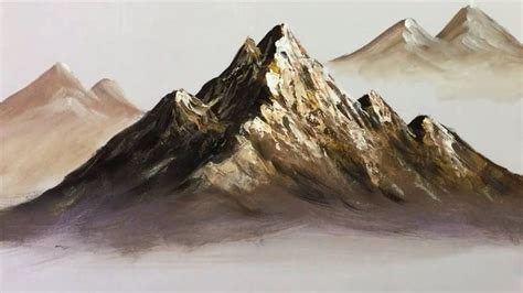 3 Simple Steps For Realistic Mountain Ranges Acrylic Painting - Tropic Drawing | Mountain ...