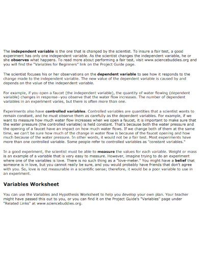 Independent Variable - Examples, PDF