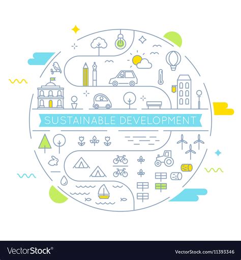 Sustainable development and living Royalty Free Vector Image