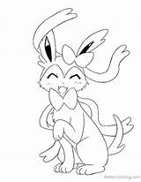 Sylveon Pokemon Coloring Pages Sketch Page sketch template