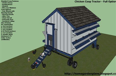 home garden plans: T300 Full Options - Free Chicken Coop Tractor Plans - How to build a Chicken Coop