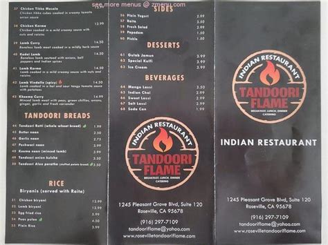 Online Menu of Tandoori flame Restaurant, Roseville, California, 95678 ...