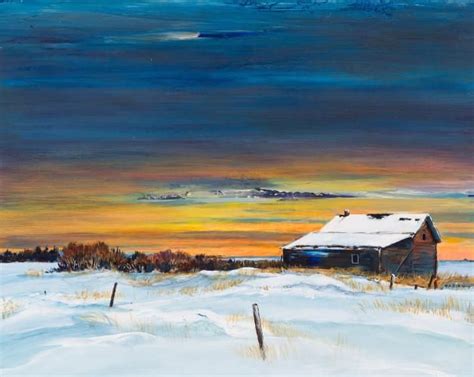 Prairie Sunset In Winter | Barry Burdeny Fine Art | Winter painting, Autumn painting, Sunset art