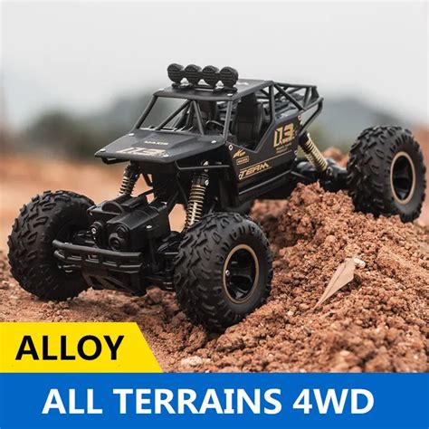 1/16 Scale 2.4G Alloy Rock Crawler RC Car 4WD Remote Control Off Road Vehicle All Terrians ...