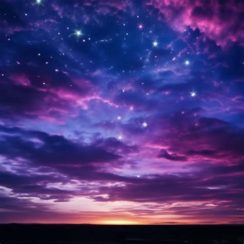 Premium AI Image | Purple starry sky