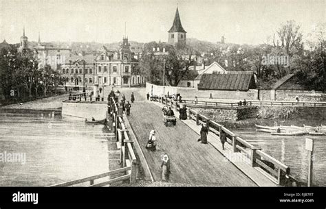 View of the town of Tartu (previously known as Dorpat), Republic of ...