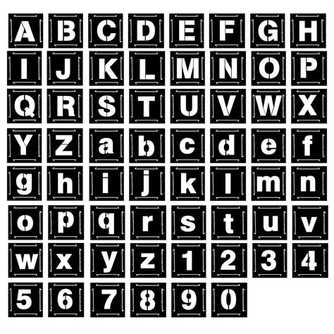 Buy Eage 2 Inch Letter Stencils for Painting, 62 Pcs Reusable Plastic Letter Number Stencils ...