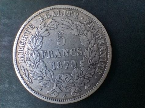 France. Third Republic (1870-1940). 5 Francs 1870-A Cérès - Catawiki