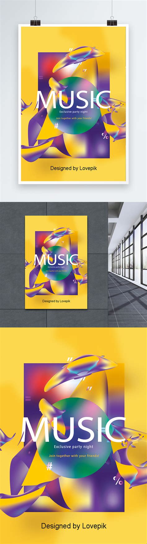 Abstract music poster template image_picture free download 450000967 ...