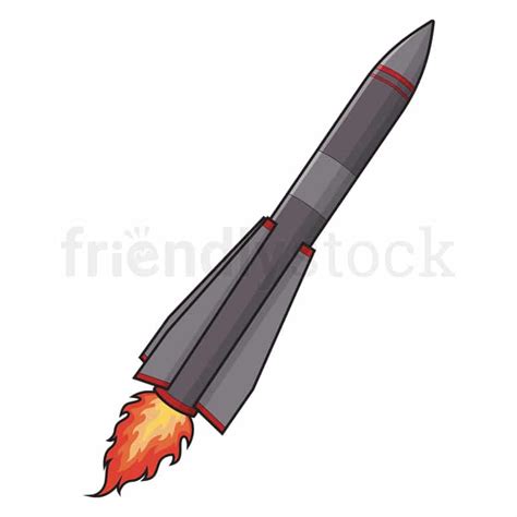 Cartoon Intercontinental Missile Vector Ilustration Clipart - FriendlyStock