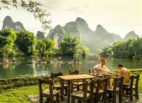 Yangshuo Mountain Retreat dining | riverside dining in Yangshuo