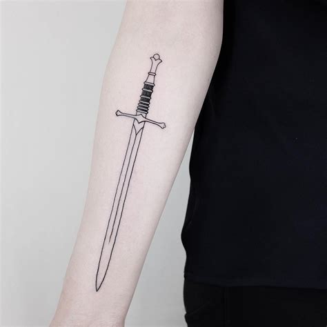 Black and grey sword tattoo - Tattoogrid.net