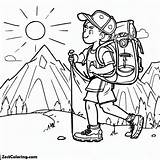Hiking On Summer Camp Coloring Page  For Kids – Smart sketch template
