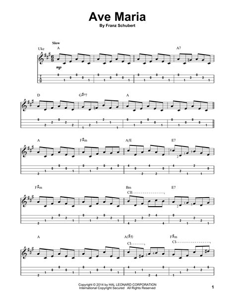 Ave Maria sheet music by Franz Schubert (Ukulele – 155019)