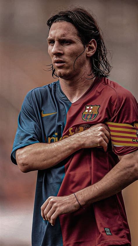 Messi In Long Hair, messi, long hair, footballer, sports, barcelona jersey, HD phone wallpaper ...