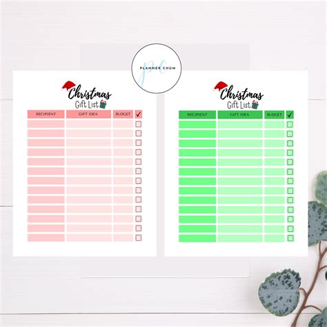 Christmas Gift List, Christmas Planner, Digital Bugdet Planner, Holiday Planner, Gift Tracker ...