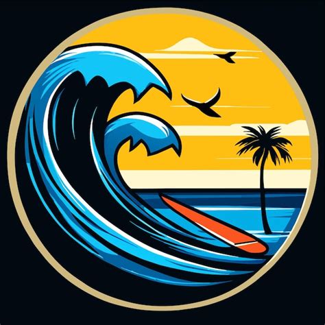 Premium Vector | Surfboard logo vector illustration