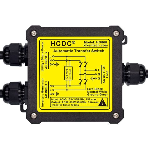 AC120V 15Amp Automatic Transfer Switch, ATS Auto Transfer Switch, HD060