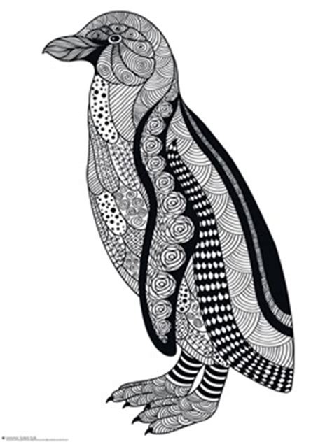 Penguin Doodle Coloring Pages - 1+1+1=1