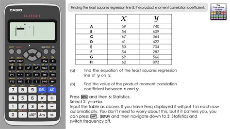 Least Squares Regression Line & Product Moment Correlation Coefficient ...