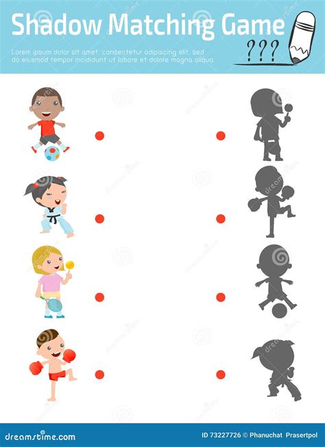 Shadow Matching Game for Kids,Education Vector Illustration. Stock Vector - Illustration of ...