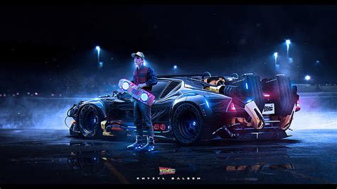 HD wallpaper: Future, Neon, DeLorean DMC-12, Electronic, Back to the ...