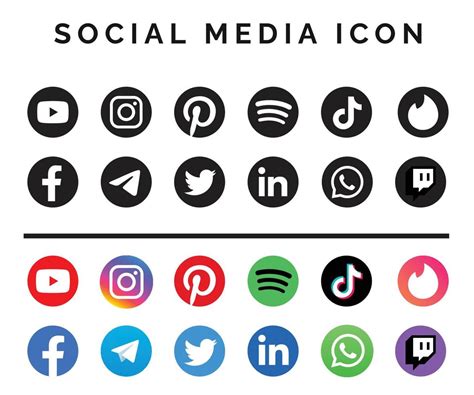 popular social media logo,social media icon pack 8247596 Vector Art at Vecteezy