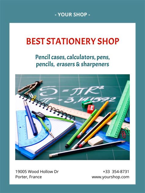 Stationery Shop Ad Online Poster Template - VistaCreate