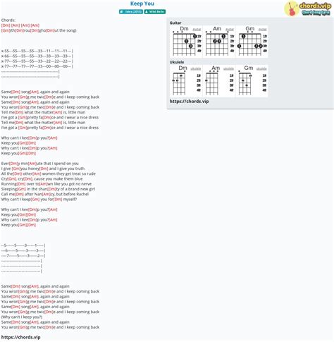 Chord: Keep You - tab, song lyric, sheet, guitar, ukulele | chords.vip