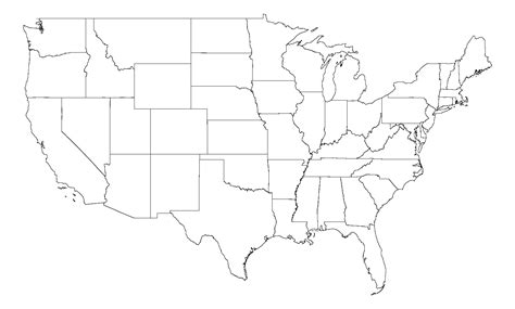 America Map Black And White American Map Usa Outline Map Of The Usa ...