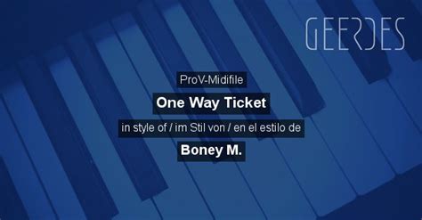 ProV-Midifile: 'One Way Ticket' in style of 'Boney M.' in [online shop/Catalogue/Item details ...