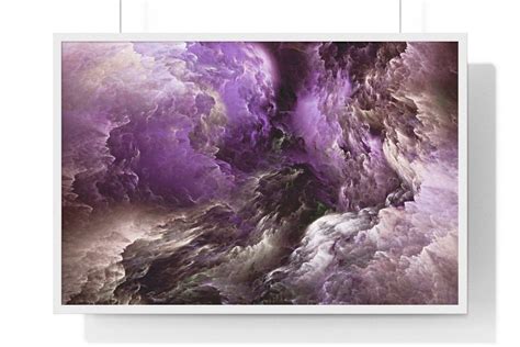 Purple Clouds Art Print Abstract Poster Lilac Clouds Poster Wall Art ...