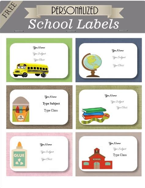 Free Kids School Labels | Customize online & Print at home