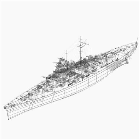 battleship bismarck ww2 german 3d max