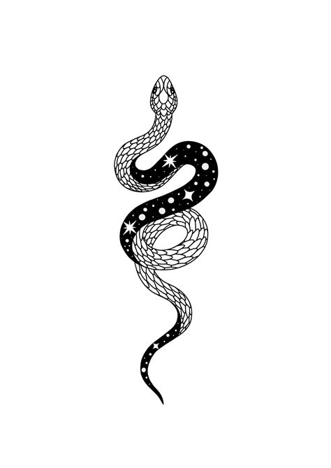 Tattoo Design Snake Minimalistic Snake Lined Drawing Printable Art - Etsy