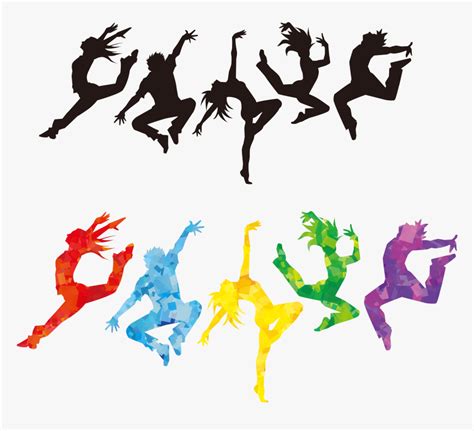 Crowd Dancing Silhouette Vector PNG, Colorful Crowd Dancing - Clip Art Library