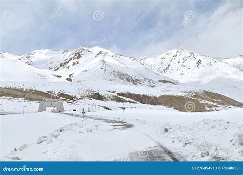 Road To Khunjerab Pass Border between Pakistan and China during Winter Stock Image - Image of ...