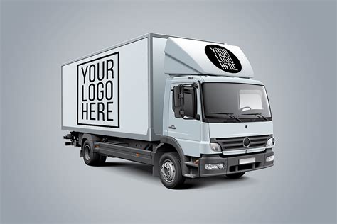 White-Box-Truck-Mockup - Free Mockup World