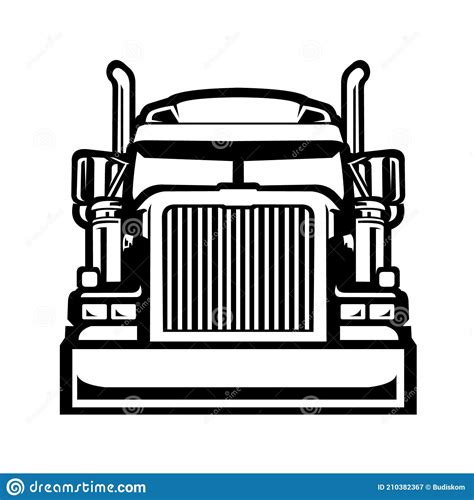 Semi Truck 18 Wheeler Side View Vector Isolated On White Background. | CartoonDealer.com #251942496