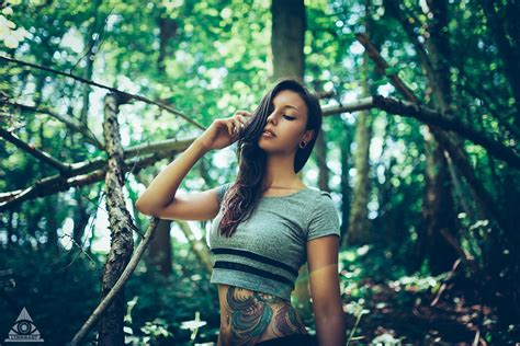 sunlight, forest, women outdoors, women, redhead, model, nature ...