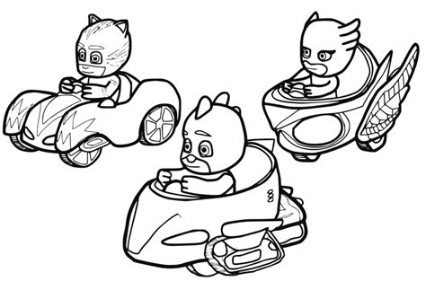 PJ Masks Cars Coloring Page (Printable)