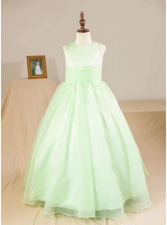 Ball Gown Floor-length Flower Girl Dress - Organza Sleeveless Scoop Neck (Petticoat NOT included ...
