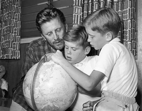 Kirk Douglas with hsi sons Joel Michael in 1956 | Kirk Douglas turns 99 | Pictures | Pics ...