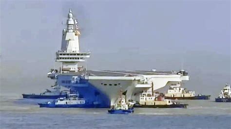 China’s New Aircraft Carrier Pulls Away From Its Pier Ahead Of Sea Trials